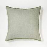 Oversized Reversible Linen Square Throw Pillow with Frayed Edges - Threshold™ designed with Studio McGee