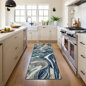 Modern Abstract Living Room Rug, Contemporary Machine Washable Rug - 1 of 4