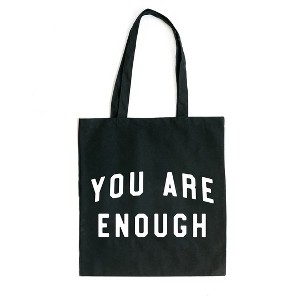 City Creek Prints You Are Enough Block Canvas Tote Bag - 15x16 - Black - 1 of 2