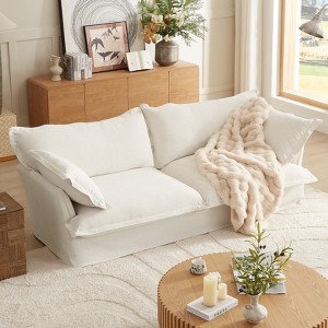 87.4''W Sofa Couch, 3-seat Deep Seat Cloud Couches, Upholstered Accent Sofa Chair with Multiple Pillows for Living Room -ModernLuxe - 1 of 4