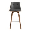 30" Nolte Swivel Counter Height Barstool with Faux Leather Walnut Finish Frame - Armen Living - 2 of 4