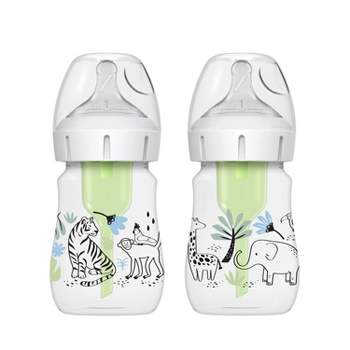 Dr. Brown's Anti-Colic Options+ Wide-Neck Baby Bottle - Jungle Designs - 5 fl oz/2pk