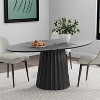 Cone Wide Strip With Concave Wood Color, Oval Dining Table With Oblique Cut Edge(Cone Base). - 4 of 4