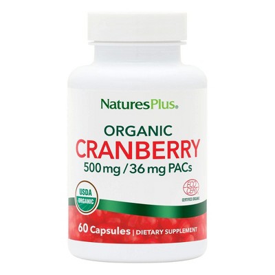 Organic-Cranberry-500mg-36mg PACs by Nature's Plus  -  60 Capsule