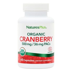 Organic-Cranberry-500mg-36mg PACs by Nature's Plus  -  60 Capsule - 1 of 3