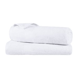 Modern Solid Classic Luxury Egyptian Quality Cotton 2 Piece Bath Sheet Towel Set by Blue Nile Mills - 1 of 4