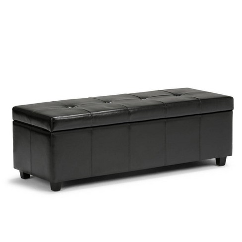 Black leather hot sale ottoman target