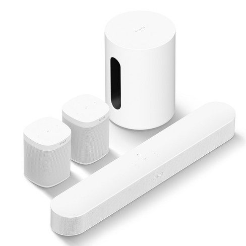 George Hanbury Patent det sidste Sonos Immersive Set With Beam (gen 2, White) Soundbar, Sub Mini Wireless  Subwoofer (white), And Pair Of One Sl Wireless Streaming Speaker (white) :  Target