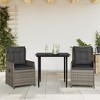 vidaXL Garden Dining Set Grey PE rattan Medium Removable Covers - 2 of 4