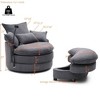 CAVINAS Corduroy Oversized Swivel Accent Chair with Ottoman and 4 Pillows,Upholstered Swivel Living Room Chairs,Reading Chairs for Living Room - 3 of 4