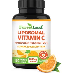 Forest Leaf Liposomal C 1000mg Capsules, Immune Booster with MCT Oil & Sunflower Lecithin, Superior Absorption - 120 Caps - 1 of 4