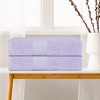 Unique Bargains Absorbent Quick Dry Solid Cotton Textured Bath Towels 2 Packs - 3 of 4