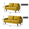 Velvet Loveseat Mid-Century Modern Sofa Tufted Couch with Wooden Legs for Living Room - 3 of 4