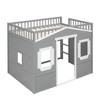 NicBex Full Size Loft Bed Classic House Shape Pine Bunk Bed Frame with Windows, Ladder and Full Length Guardrail, No Box Spring Required - 3 of 4