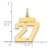 Black Bow Jewelry 14k Yellow Gold, Athletic Collection, Small Polished Number 27 Pendant - 2 of 3