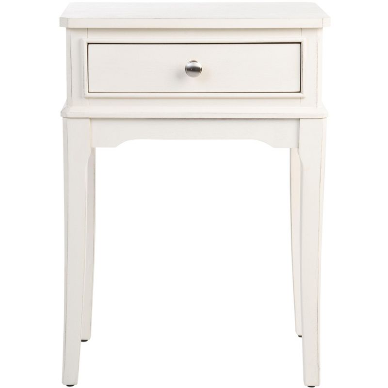 Opal 1 Drawer Accent Table - Distressed White - Safavieh., 1 of 10