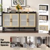 CAVINAS Rustic Rectangular Sideboard Cabinet with 4 Decorative Rattan Doors,Freestanding Buffet Cabinet with Storage for Kitchen,Dining Room - 2 of 4