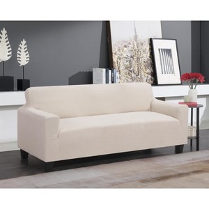 J&V TEXTILES Super Stretch Sofa Slipcover – Spandex Non Slip Soft Couch Sofa Cover, Washable Furniture Protector - 1 of 4