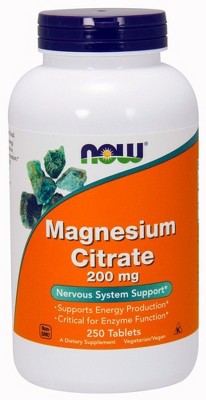 Magnesium Citrate 200mg by Now Foods  -  250 Tablet