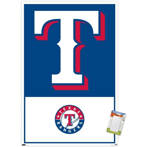 Trends International MLB Texas Rangers - Logo 22 Unframed Wall Poster Print  White Mounts Bundle 14.725 x 22.375