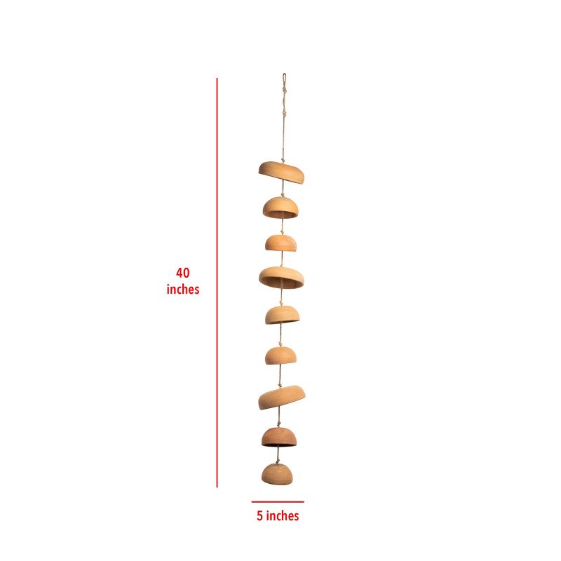 Natural Terracotta Hanging Chime - Foreside Home & Garden, 4 of 8
