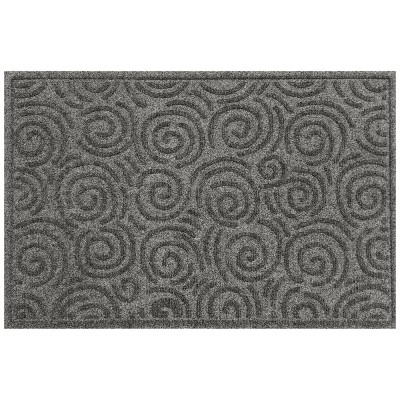 2'x3' Aqua Shield Swirls Indoor/Outdoor Doormat Gray - Bungalow Flooring