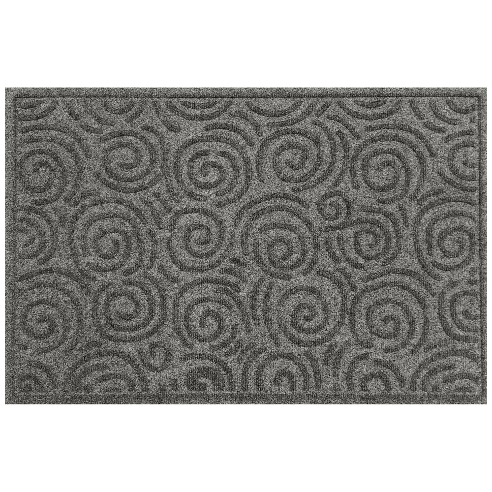 Photos - Doormat Bungalow Flooring WaterHog 2'x3' Swirls Indoor/Outdoor  Gray 