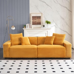 NicBex 104.72 Inch Corduroy Deep Seat Couch with 4 Throw Pillows for Living Room,Office,Apartment - 1 of 4
