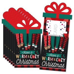 Big Dot of Happiness Christmas Pajamas - Holiday Plaid PJ Party Money and Gift Card Sleeves - Nifty Gifty Card Holders - Set of 8 - 1 of 4