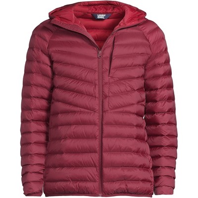 Lands' End Men's Wanderweight Ultralight Packable Hooded Down Jacket -  Large - Rich Burgundy