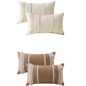 REGALWOVEN 4 Pcs Boho Modern Striped Decorative Throw Pillow Cover for Living Room Bed Sofa - 1 of 4