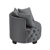 30.5" Velvet Upholstered Tufted Accent Leisure Chair with Round Back and 3 Cushions, Contemporary Club Chair for Living Room - 3 of 4