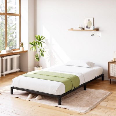 homfan Bed Frame No Box Spring Needed, Heavy Duty Metal Platform Bed Frame for Bedroom Easy Assembly, Noise Free, Black