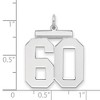 Black Bow Jewelry Sterling Silver, Athletic Collection, Large Polished Number 60 Pendant - 2 of 3