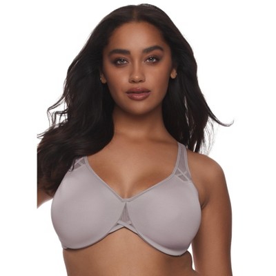 Womens Wireless Plus Size Lace Bra Unlined Full Coverage Comfort Cotton  French Gray 38DD