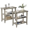 Farmhouse End Table Rustic Side Table with Storage Shelf 12"D x 23.6"W x 23.6"H   2PCs - 2 of 4
