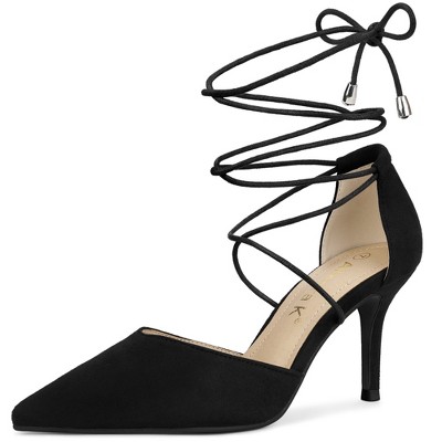 Black lace up heels hotsell closed toe