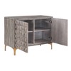 Treasure Trove Accents 2 Door Cabinet Carbon Dust: Raised Diamond Pattern, European Hinges, Metal Legs - 4 of 4