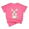 Bunny Watercolor With Bow - Women's Garment Dyed Graphic T-Shirt - 2 of 4