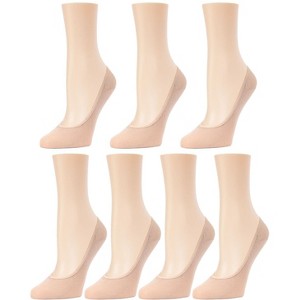 Memoi Fine Gauge Cotton Blend Seamless Liner 7 Pack Nude One Size - 1 of 1