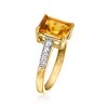 Ross-Simons 2.20 Carat Citrine Ring With .15 ct. t.w. Lab-Grown Diamonds in 18kt Gold Over Sterling - 3 of 4