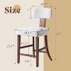 AMERLIFE Mid Century Bar Stools Set of 2, Faux Shearling Upholstered Island Chairs - 2 of 4