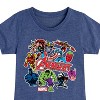 Girls' - Marvel - Avengers Stickers Style Fitted Short Sleeve Graphic T-Shirt - 2 of 4