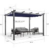 PURPLE LEAF Outdoor 10' x 13' Retractable Pergola with Canopy for Garden Porch Beach Gazebo Wood Grain Frame Pavilion Patio Pergola - 3 of 4