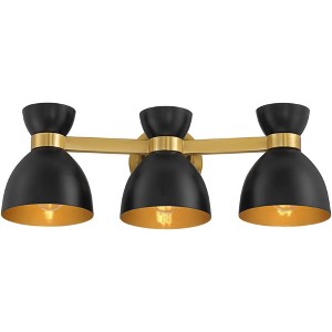 Possini Euro Design Possini Euro Axford 20" Wide Black and Gold 3-Light Bath Light - 1 of 4