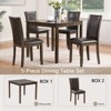 Aukfa 5-Piece Farmhouse Dining Set - Dark Walnut Wood Table & 4 Chairs for Kitchen/Dining Room, Rustic 4-Person Table Set - 4 of 4