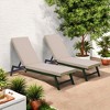 FURNIinspire Outdoor Seat Cushions 2pcs Patio Furniture Seat Cushion Replacement For Chaise Lounge, Removable Cover, Beige, 74.4"*22.05"*2.76" - 4 of 4