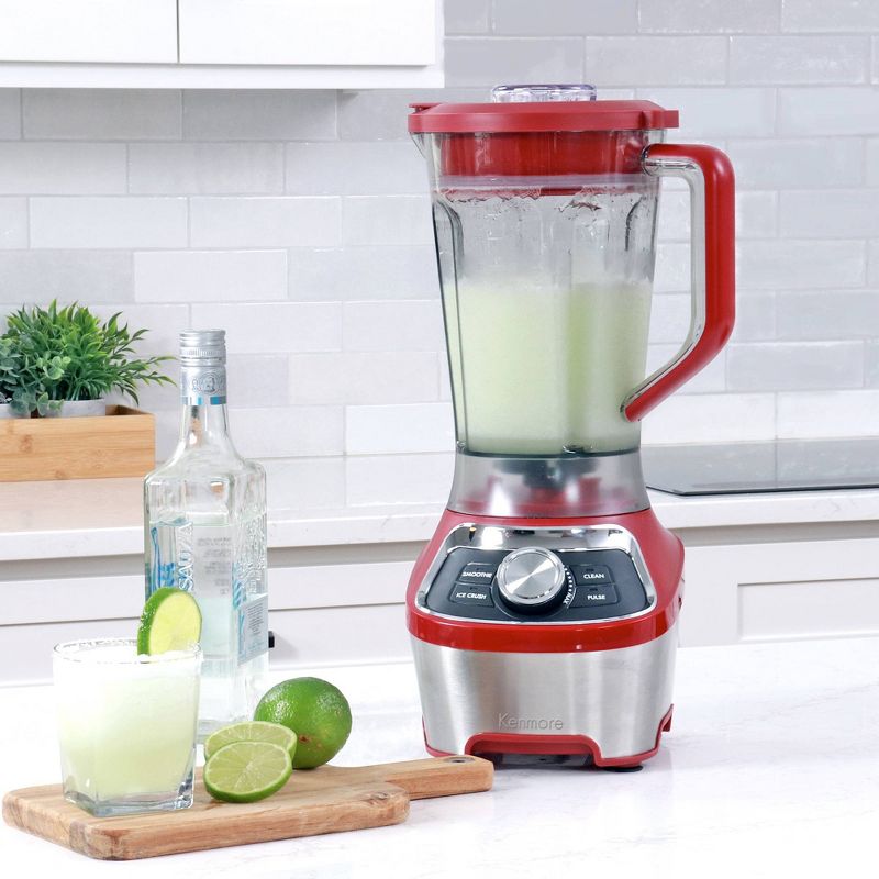 Kenmore 64 oz Stand Blender 1200W Smoothie and Ice Crush Modes Red, 4 of 9