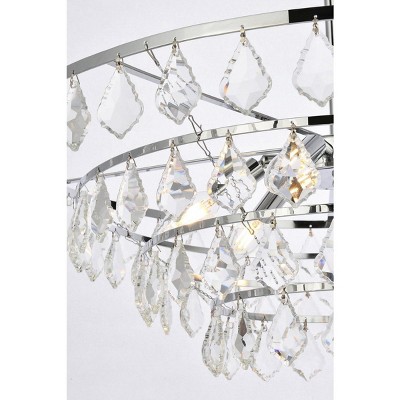 Ella 28-Inch Chrome Pendant with Crystal Accents