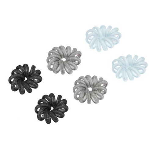 Unique Bargains Spiral Hair Ties Coil Hair Ties Hair Accessories For Women 6  Pcs Gray Black Blue : Target